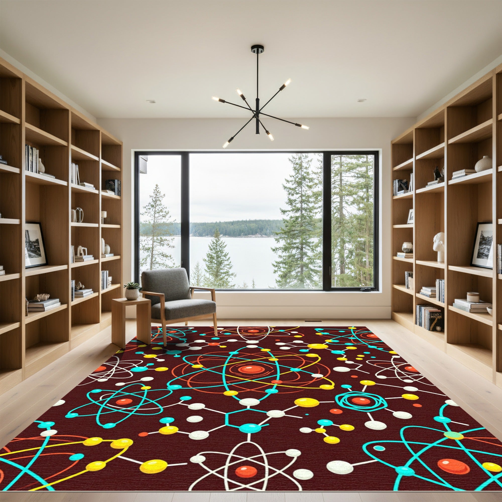 Scientific Atom and Molecular Chart Graphic Rug