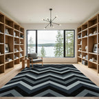 Modern Gray Chevron Zigzag Rug