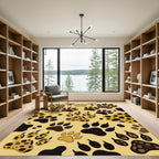 Wild Leopard Print Animal Footprints Rug