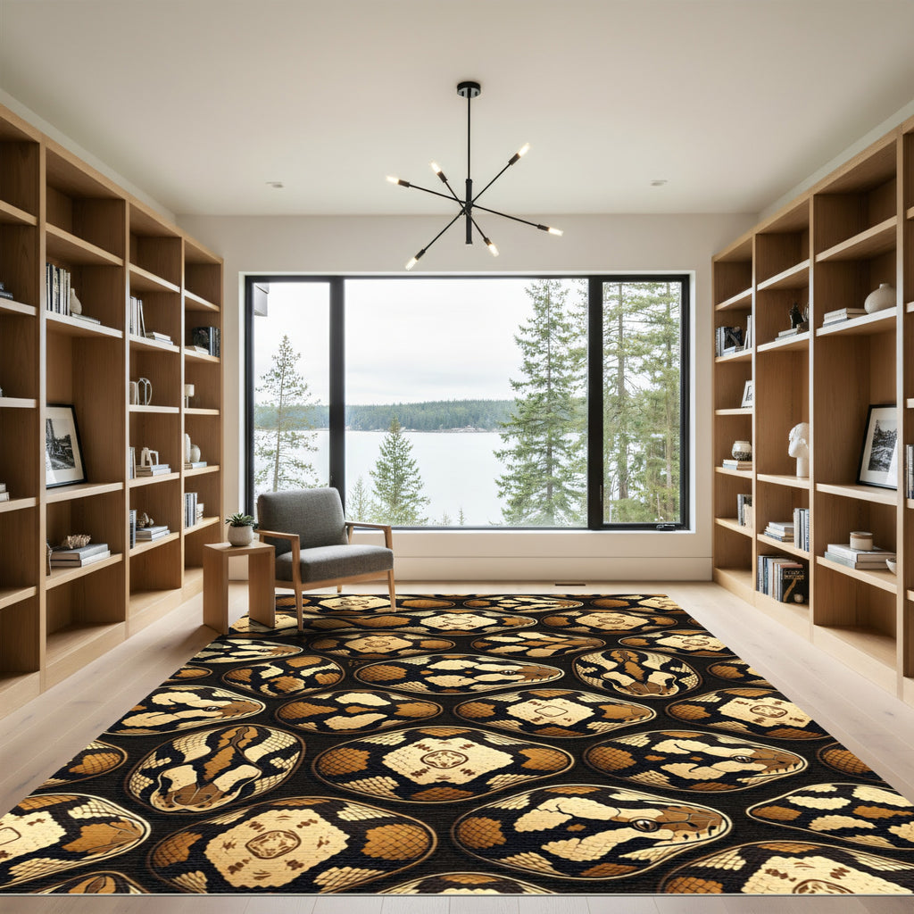 Serpent Scale Earth Tone Onyx Mosaic Rug