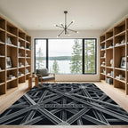 Industrial Gray Steel Truss Rug