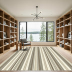 Earthy Brown and Neutral Classic Stripe Rug