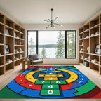Vibrant Modern Geometric Hopscotch Arc Rug
