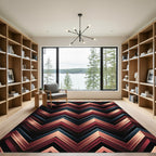 Metallic Copper Zigzag Chevron Gradient Rug