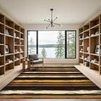 Earthy Tones Wide Brushstroke Stripes Rug