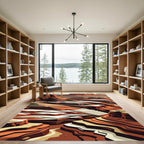 Earthy Terracotta Canyon Layered Rug
