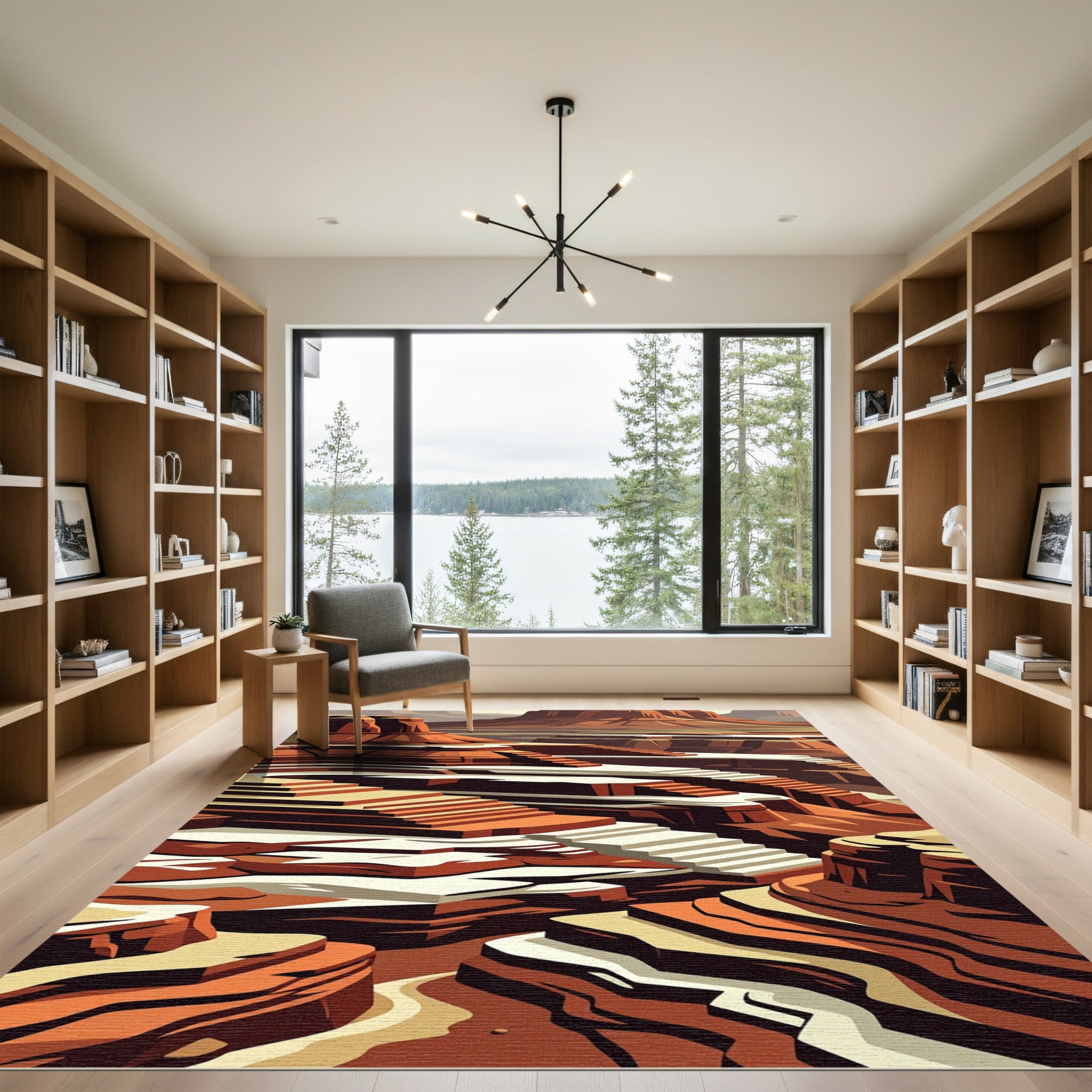 Earthy Terracotta Canyon Layered Rug