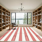 Coral Archway Stripe Architectural Design Rug