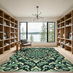 Ethereal Sage Green Acanthus Medallion Rug