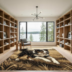 Artful Border Collie Meadow Landscape Rug