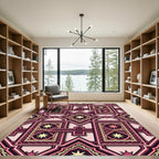 Geometric Rose Gold Star Medallion Rug