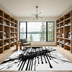 Monochromatic Liquid Ink Abstract Splash Rug