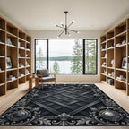 Ornate Gray Cast Iron Lattice Rug