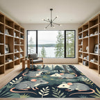 Whimsical Forest Mouse Woodland Scene Rug