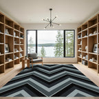 Minimalist Gray Chevron Zigzag Rug