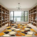 Modern Earth Tone Pebble Mosaic Rug