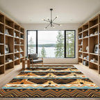 Southwestern Desert Adobe Mountain Earthy Zigzag Rug