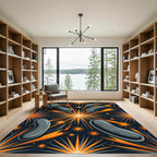 Gray Bean Asteroid Burst Rug