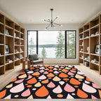 Orange Pink Teardrop Speckle Pattern Rug
