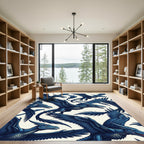 Majestic Sapphire Dragon Flight Composition Rug