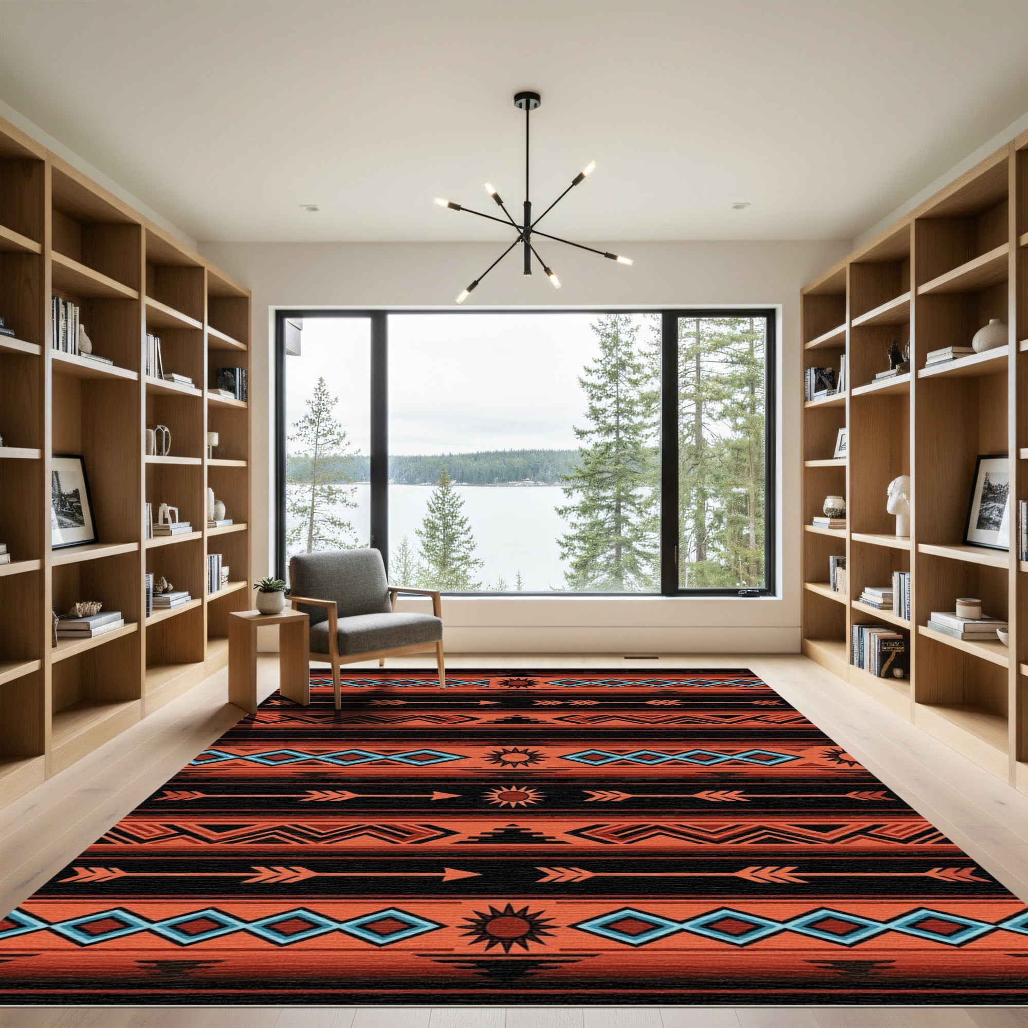 Earthy Sunset Southwest Geometric Arrow Rug
