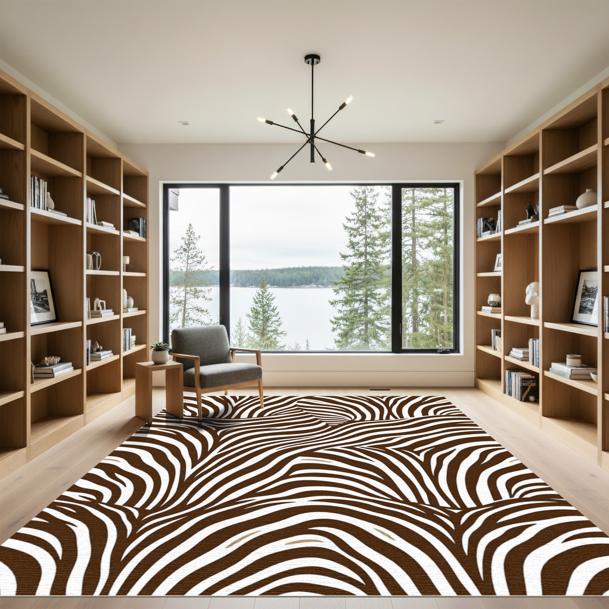 Bold Chocolate Zebra Animal Stripe Rug
