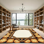 Delightful Chocolate Chip Cookie Border Rug