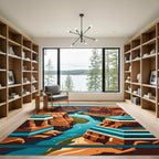 Abstract Canyon River Landscape Horizon Rug