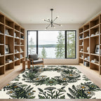 Sage Green Daisy Meadow Wreath Rug