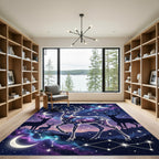 Celestial Constellation Deer Cosmic Galaxy Rug