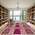 Burgundy Archway Ornate Filigree Lattice Rug