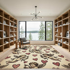 Cherubic Cupids Heart Pattern Rug