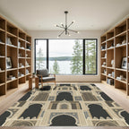 Intricate Archway Beige Ornamental Tapestry Rug