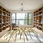 Gleaming Gold Vertical Stripe Accent Rug