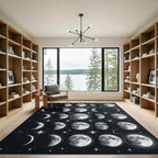 Celestial Lunar Phase Starry Sky Rug