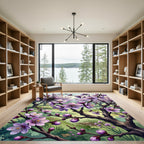 Lavender Cherry Blossom Orchard Flourish Rug