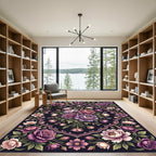 Vintage Rose Floral Medallion Rug