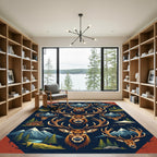 Majestic Woodland Elk Mountain Tapestry Rug