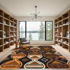 Amber Aztec Hourglass Geo Tapered Steps Rug