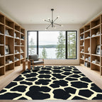 Black and Cream Giraffe Spots Rug