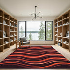 Rich Auburn Wave Abstract Rug