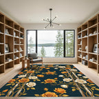 Golden Rose Arch Floral Victorian Rug
