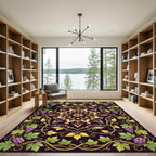 Opulent Grapevine Medallion in Deep Plum Rug