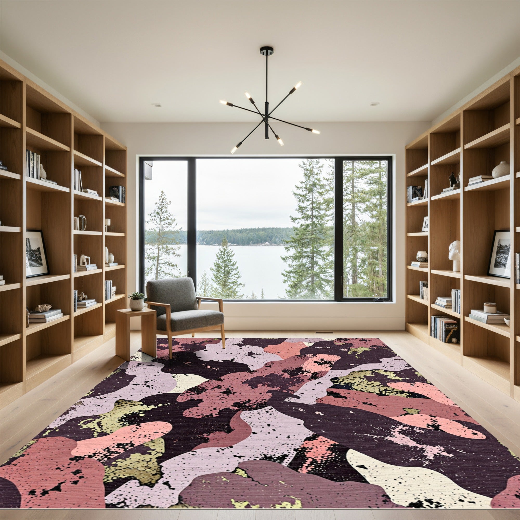 Mauve Amethyst Splatter Organic Rug