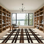 Classic Brown and Cream Tartan Grid Rug