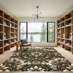 Antique Floral Medallion Dark Verdant Rug