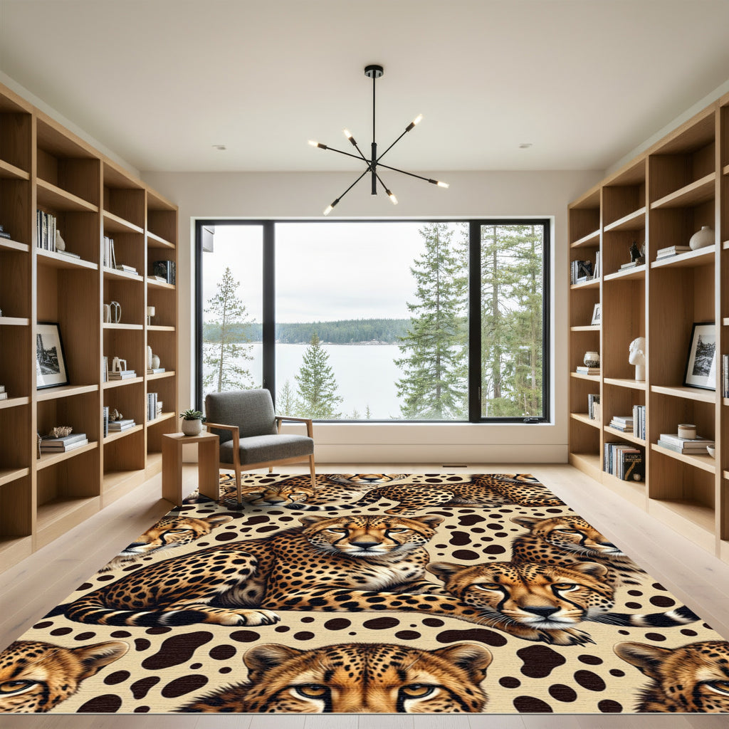 Golden Cheetah Spots Wild Fauna Rug