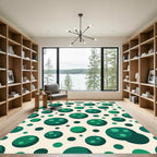 Emerald Green Polka Dot Bubbles Rug
