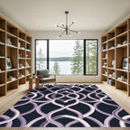 Sophisticated Lavender Interlocking Curve Geometric Rug
