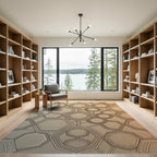 Modern Geometric Bronze Hexagon Gradient Rug
